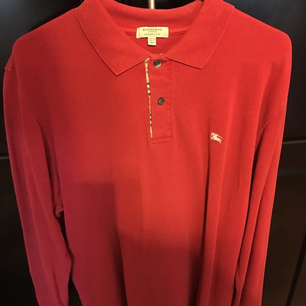 Burberry Check Placket Pique Cotton Polo Shirt
